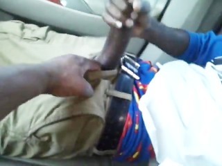 Huge Black Dick Jacking In Car, best gay Bareback porn site