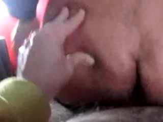 Old guy taking a load up his ass