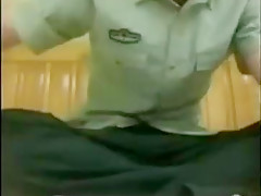 Chinese military guy masturbating