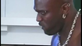 Group of black men fuck white guy