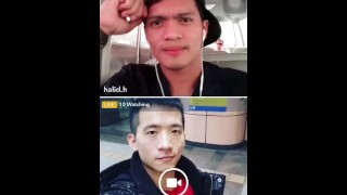 Taiwanese guy live stream, young Asian gay couple