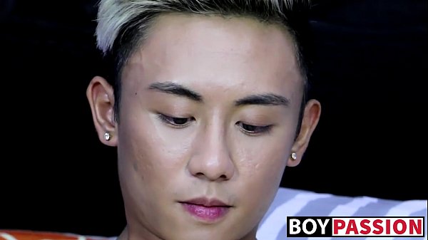 Adorable blonde asian twink Ty Neiman jerks off his cock, Asian gay pirn