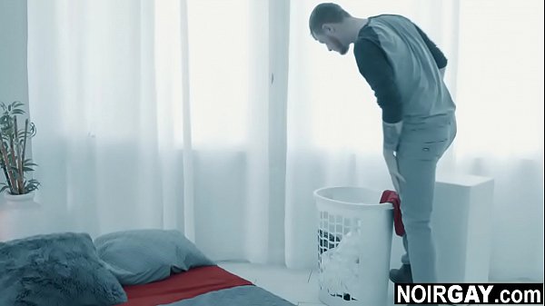 Black step dad catches gay son sniffing his jock pants – gay interracial sex