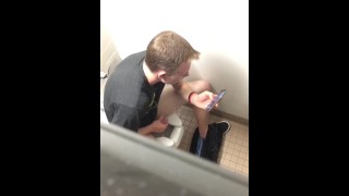 Blonde guy caught masturbating in bathroom part 1