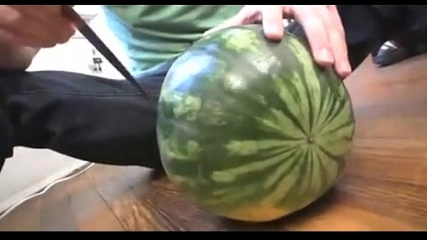 fucking a melon and jerking off