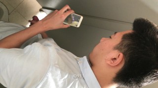 Spycam Chinese Gay Handjob in toilet, best young Asian gay videos