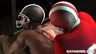 3D Cartoon Football Stud Ass fucking Tight Black Bottom