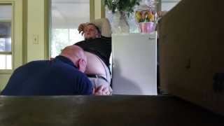 Daddy sucking chubby boy