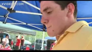 Frat pledge sucking cock in public *WITH CUMSHOT*