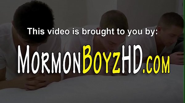 Gay mormon cums in 3way