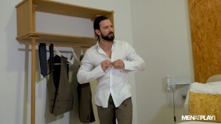 Hot Suited Guy Jerking Off