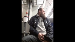 old tramp dumps in train
