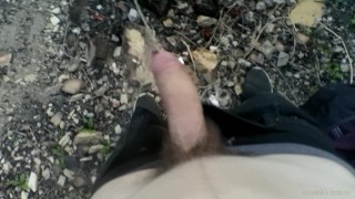 Pissing with a hard dick