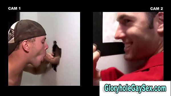 Straighty amateur uses gloryhole