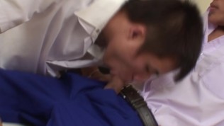 Asian twink pissed on by uniformed doctor, Asian gay movies