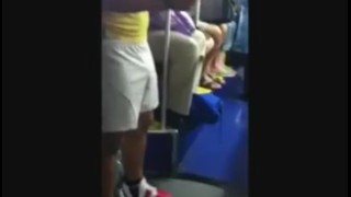 Bulge in Tight White Shorts on Public Bus, best Bareback gay porn