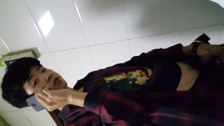 Chinese Asian Twink Boy Piss Pissing Pee Urinal Cut Cock, young Asian gay tube