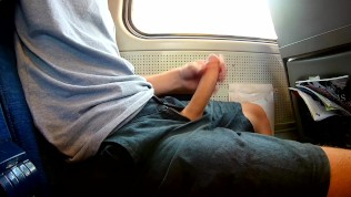 Exhibitionist risky jerk off on a train, heavy cumshot all over myself!, best gay amateur sites