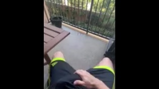 Got my dick out on patio and had a nice jerk.mp4, young Asian gay