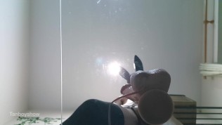 Thai Femboy in SM panties play with dildo (under angle view), Asian gay sex