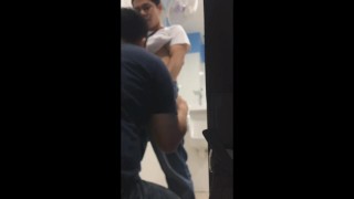 Thai gay blowjob in public toilet, best gay young Asian