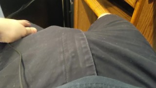 Uni Boy Cumming Handsfree in His Pants While His Roommate Is Downstairs