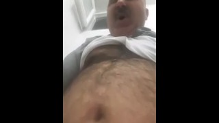 Egyptian Arab daddy bear showing his body and cumming