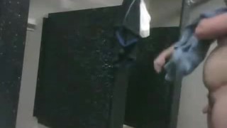 spy bear in campground shower