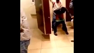 twink getting barebacked at the urinal, best free Bareback gay porn