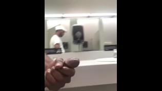 Almost caught in public restroom