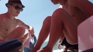 Young boy piss on board