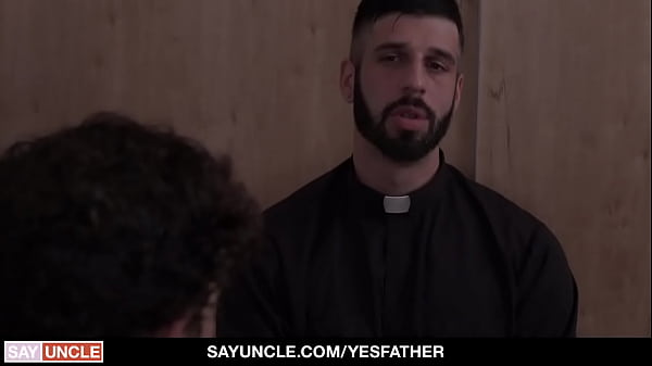 Catholic Boy Ryan Jacobs Meets Priest Teddy Torres In The Confession Booth