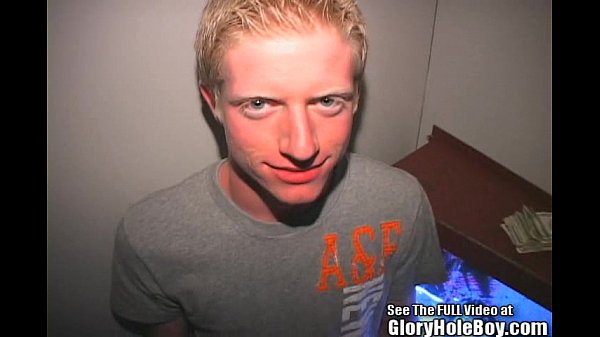Horny twink blondie Aaron gloryhole virgin