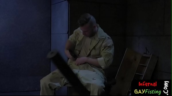 Army stud spit roasted in threesome