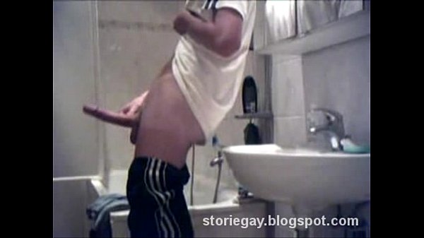 Boy big dick – handjob in the bathroom