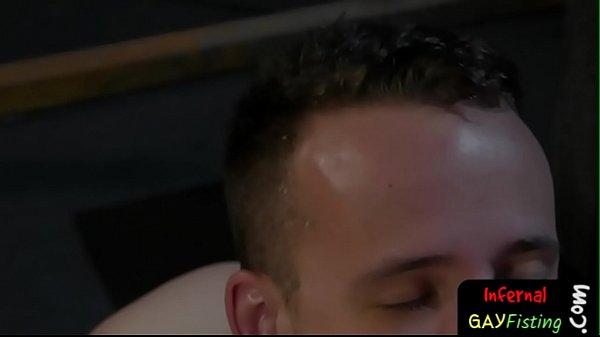 Randy jock pushes his fist up tight wolfs ass